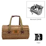 Duke Blue Devils NCAA "Verona" Two-Lid Willow Basket (Hunter Green) (Engraved Logo)