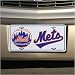 New York Mets White Metal License Plate