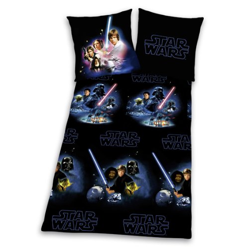Herding 488589050 Star Wars Microfaser Bettw&auml;sche, Kopfkissenbezug: 80 x 80 cm, Deckenbezug: 135 x 200 cm