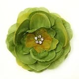 Camellia Rhinestone Fabric Flower Hat Hair Clip & Pin Brooch F10979
