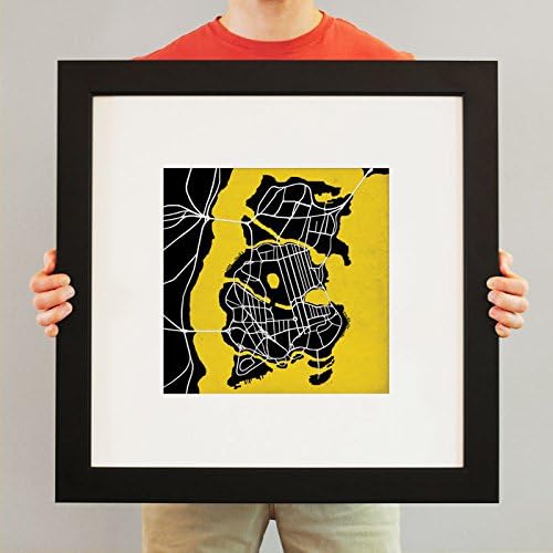 23" x 23" Batman - Gotham City Map with Frame