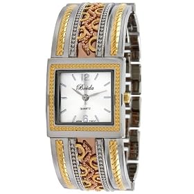Breda Womens 2193_tritone Scarlett Ornate Vintage Bangle Watc