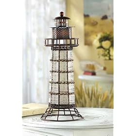 Beaded Lighthouse Candle Lantern