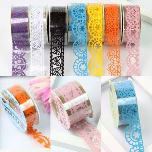 Craft Tape Measures Colored Paper Sticky Adhesive Bulk Lace Roll Sticker Decorative Washi Tape Masking Tape Paper Crafts Glue (L)