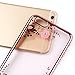 iPhone 6S Case,iPhone 6 Case,ikasus Pink Butterfly Floral Flower Bling Crystal Rhinestone Diamonds Clear Rubber Rose Plating Frame TPU Soft Silicone Bumper Case Cover for Apple iPhone 6/6S 4.7