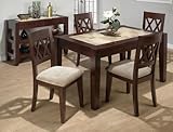 IMAGE OF Jofran 2 Drawer Tile Top Casual Dining Table in Arno Amaretto Finish