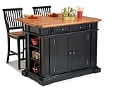 Kitchen Island And Two Stools Black