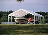 ShelterLogic 18 x 30- Feet Canopy 2- Inch 6- Rib Frame, White Cover