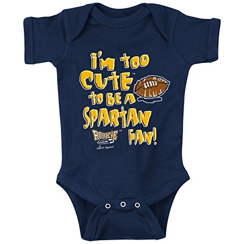 Michigan Football Fans. Too Cute to Be a Spartan Fan Onesie & Toddler Tee (NB-4T) (12M)