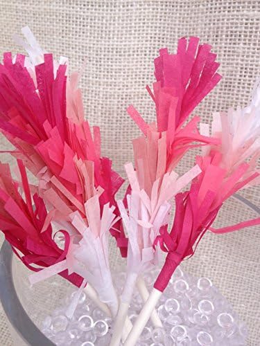 Ombre Pink Fringe Cupcake Toppers