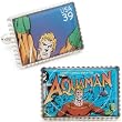 Rhodium Plated Silver Aquaman Stamp Cufflinks