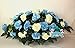 XL Beautiful Baby Blue and White Roses Cemetery Saddle