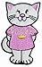White Cat In Princess Shirt Patch Cute Kitty Girl Embroidered Iron On Applique