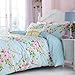 Superb Cotton USA Queen (230 X 220CM - UK King Size) Pink Blue Rose Floral Reversible Shabby Duvet Comforter Cover