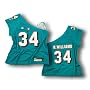 Miami Dolphins Ricky Williams All Sewn Womens NFL One Shoulder Jersey, Aqua