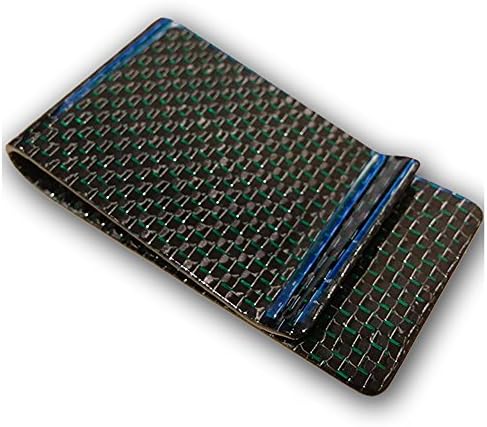 Green Genuine Carbon Fiber Glossy Money Clip Credit Card Business Card Cash Holder
