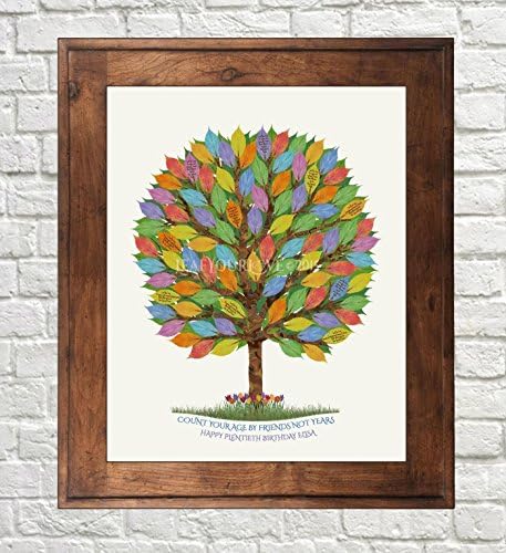 40th, 50th, 60th, 65th, 70th, 75th, 80th, 90th, 100th Unique Birthday Gift - Guest Book Tree