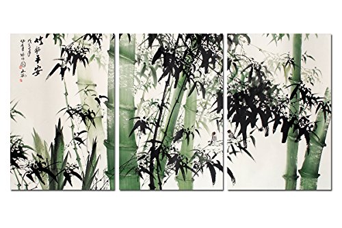 Spirit up art-large chinese painting of bamboo on canvas print wi…