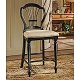 Set of 2 Wilshire Rubbed Black Finish Counter Stools