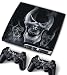 Bundle Monster Vinyl Skin Sticker For PlayStation PS3 S SLIM Game Console - Cover Protector Art Decal - Black Skulls