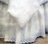 Alison White Eyelet Twin Size Ruffled Bed Skirt