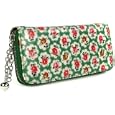 Womens Designer Purses - Ladies Large Green Floral Fashion Wallet Purse'