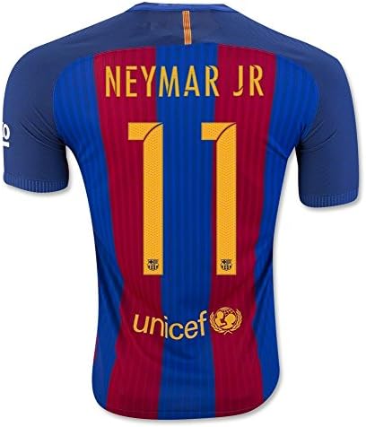 SARM #9 Suarez /#10 Messi /#11 Neymar JR Barcelona Home Kid Soccer Jersey &amp; Matching Shorts Kit (Youth L (for age 10-12), #11 Neymar Jr)
