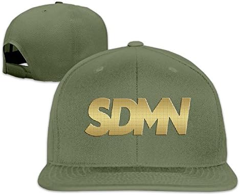 Adult Golden SDMN Design Flat Brim Snapback Baseball Cap ForestGreen