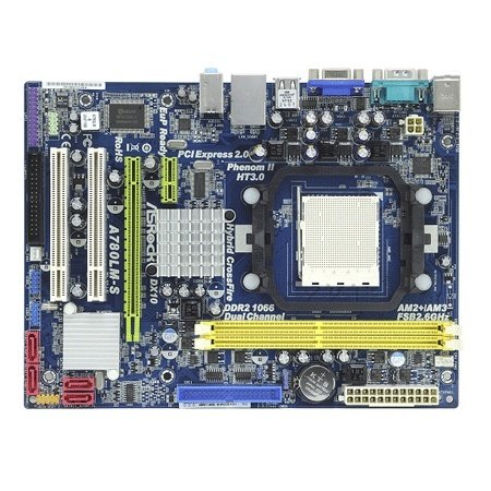 Asrock Socket AM2+/ AMD 760G/ 2DDR2-1066/ 10/100 LAN/ ATI Hybrid CrossFireX/ Raid/ VGA ATX Motherboard A780LM-S