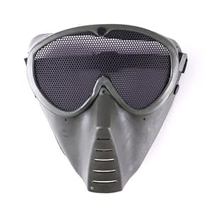 Full Face Eyes Nose Wear Protector Safety Guard Airsoft Glasses Mesh Mask Black Green CS Army Green