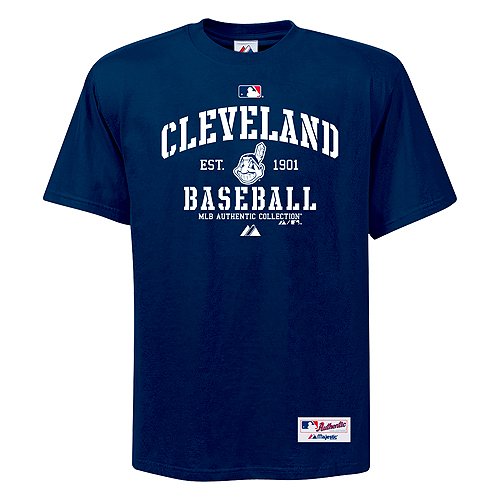 Cleveland Indians Authentic Collection Classic T-Shirt By Majestic Athletic Large