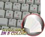 DVORAK SIMPLIFIED KEYBOARD STICKERS WITH RED LETTERING ON TRANSPARENT BACKGROUND