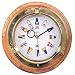 Nautical Brass Porthole Clock on Oak with Nautical Numbers