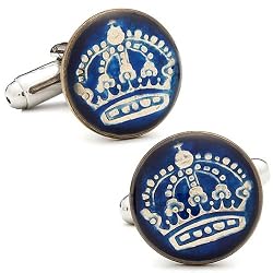 Hand Painted Authentic Swedish Crown Coin Cufflinks