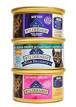 Blue Buffalo Wilderness Grain-Free Kitten / Cat Food Variety Pack Box - 3 Flavors (Salmon, Chicken, & Flaked Wild Delights Chicken & Trout) - 12 (3 Ounce) Cans - 4 of Each Flavor
