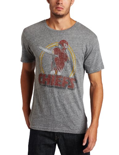 NFL Men's Kansas City Chiefs Short Sleeve Triblend Crew (Steel, Large)