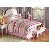 Annas Ruffle Pink Twin Quilt with Pillow Sham by Pem America