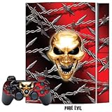 Skin Decal Cover for Playstation 3 Console + two PS3 Controllers - Pure Evil