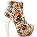 SHOW STORY Cool Zip High-top Bone High Heel Hidden Platform Ankle Boots,LF40603