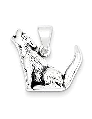 Sterling Silver Antiqued Wolf Charm