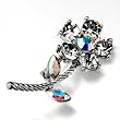 Valentines Day Gifts Flower Dazzle Crystal Brooches And Pins