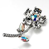 Valentines Day Gifts Flower Dazzle Crystal Brooches And Pins