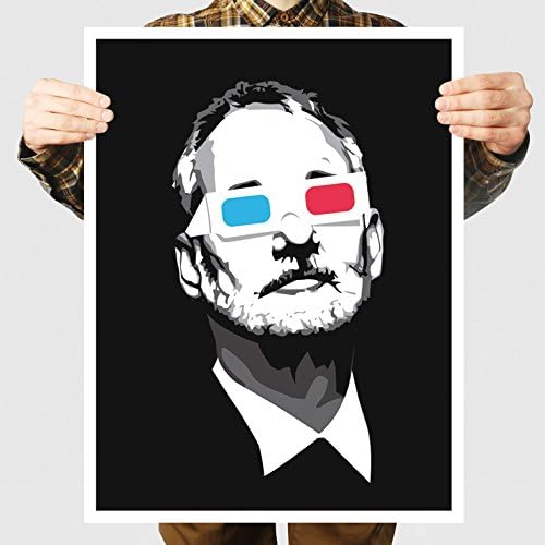 Cannonwalls MD2223PS uStrip Peel and Stick Bill Chive Murray 3D Glasses Pop Art Removable Wall Decal Sticker Mural