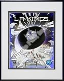 2008 Los Angeles Kings Team Logo Double Matted 8Ó x 10Ó Photograph in Black Anodized Aluminum Frame