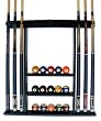 Iszy 6 Pool Cue-Billiard Stick Wall Rack Made of Wood Black Finish