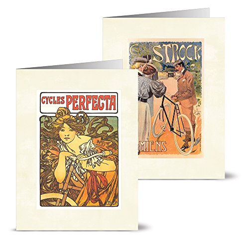 Vintage Cycling - 36 Note Cards for $12.99 - 12 Designs - Blank Cards - Off-White Ivory Envelopes Included