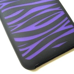 Apple iPod Touch 2nd & 3rd Generation Laser Silicone Skin Case Black & Purple Zebra