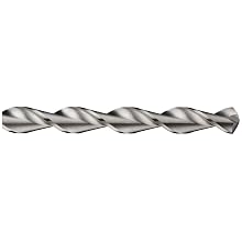 Cleveland 2565 High Speed Steel Long Length Drill Bit, Parabolic Flute, Uncoated (Bright), Round Shank with Tang, 118 Degree Notch Point