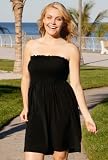 Beach Belle® Black Plus Size Smocked Dress - Plus Size Swimsuit Plus Size Swimsuit