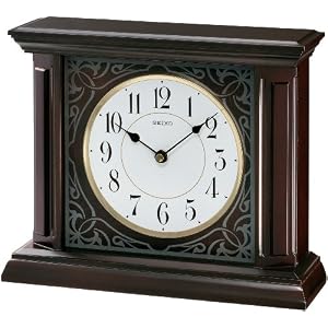 Seiko Mantle Clock Wooden Case White Dial  #QXG133BLH